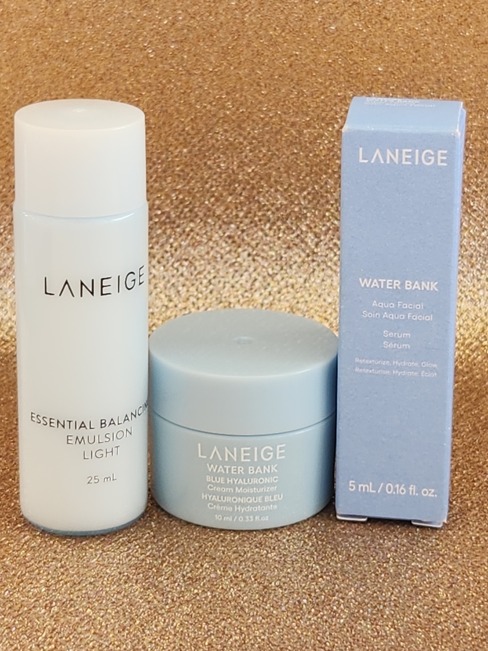 LANEIGE Travel Skincare Bundle - Cream, Serum & Emulsion (3-PC Mini Set) - New